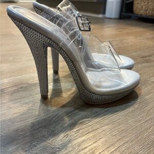 Elegant Silver Stiletto Heels